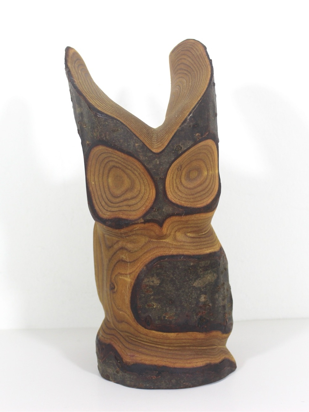 Vintage Hand Carved Wood Owl